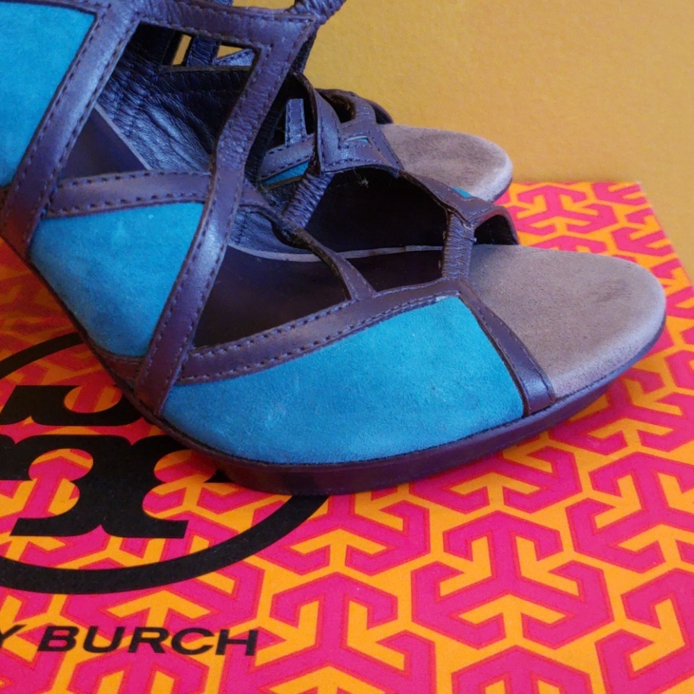 Tory Burch Blue/Grey/Teal Sheila Sandals - Picture 8 of 8